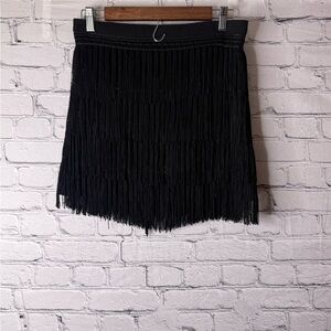 Jack by BB Dakota Black Fringe Skirt size 2
